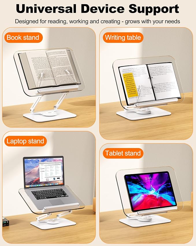 Acrylic Book Stand for Reading, Adjustable Book Holder - Image 4
