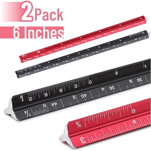 Mr. Pen- 6 Inch Pocket Size Ruler, 2 Pack, Small Architectural Scale | Compact - Image 2