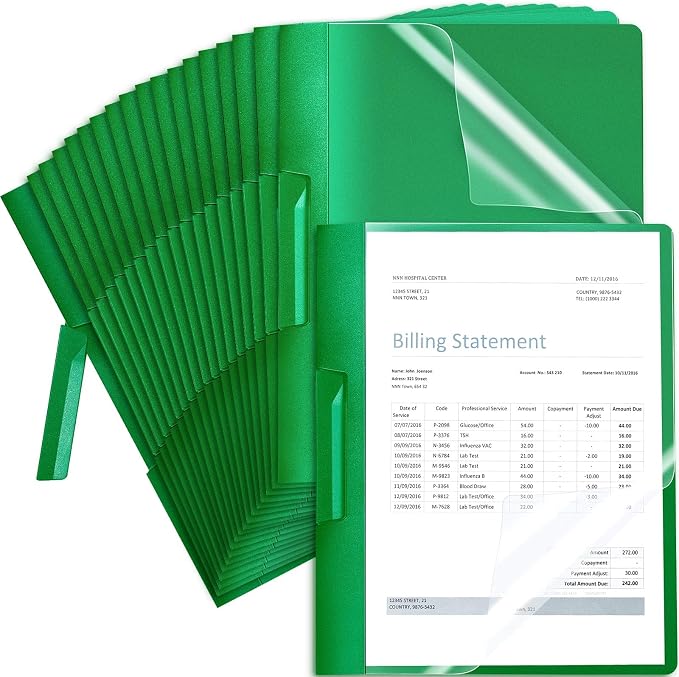 Maitys 25 Pack Durable Clear Report Covers by Maitys