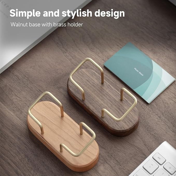 muso wood Business Card Holder for Desk, Wooden Creative Business Card Display - Image 4