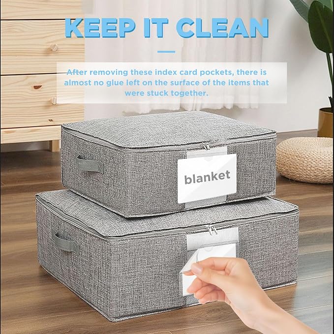 56 Pack Clear Self-Adhesive Pockets, PVC Label Holders - Image 4