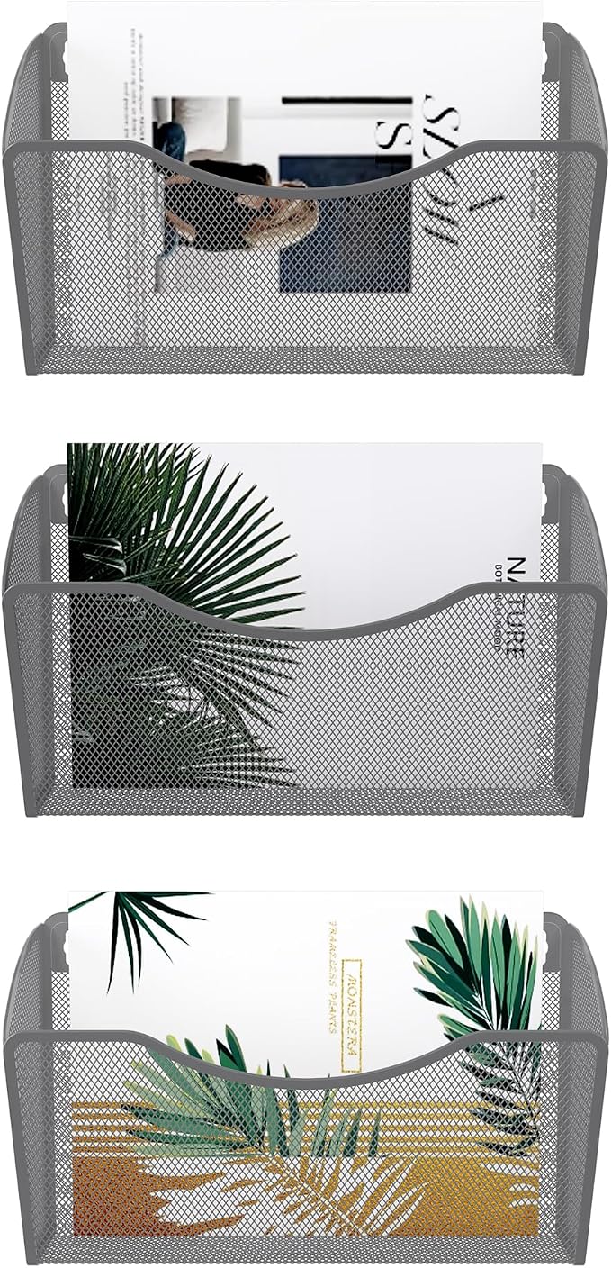 EasyPAG Wall File Organizer 3 Pack, Hanging File Organizer Wall Mount, Metal - Image 8