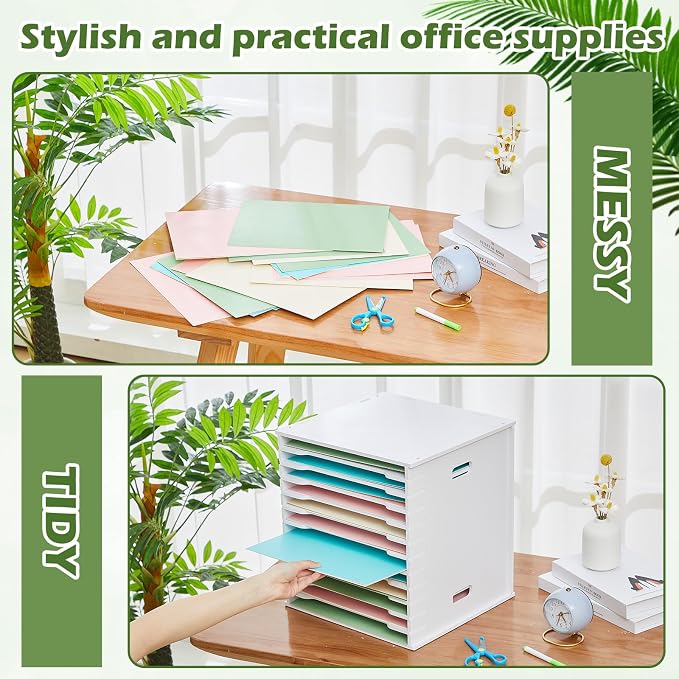CroBlissful 12 Tier 12" x 12" Scrapbook Paper Organizer Adjustable Desk - Image 4