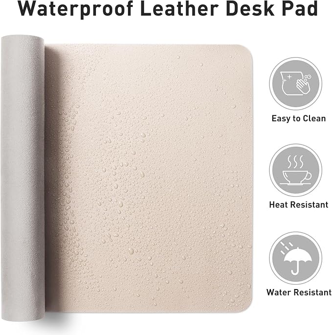 Aothia Faux Leather Desk Mat – Large Mouse Pad, Non-Slip PU Leather Blotter - Image 8