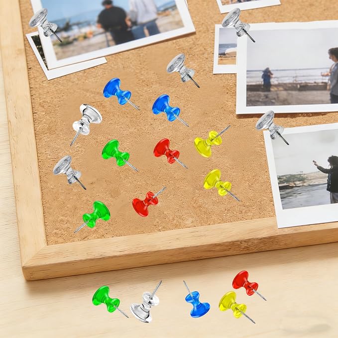100 pcs Large Clear Colorful Push Pins - Image 7