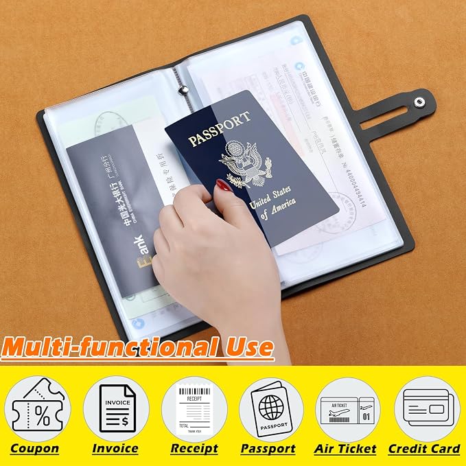 Leather Receipt Organizer, Portable Receipt Holder - Image 3