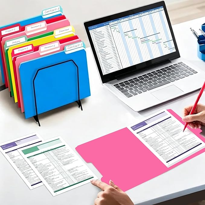36 Packs Colored File Folders, Two Tone Color File Folder 8.5 x 11 Inch - Image 7
