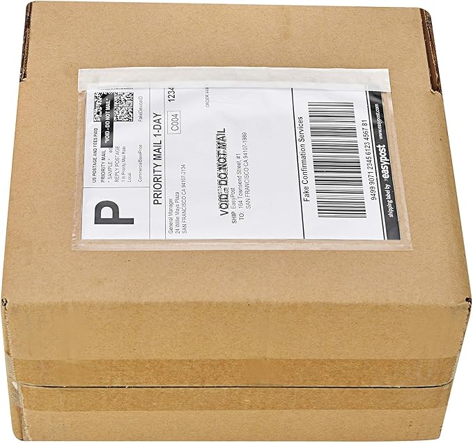SJPACK 3000 7.5" x 5.5" Clear Adhesive Top Loading Packing List/Label Envelopes - Image 2