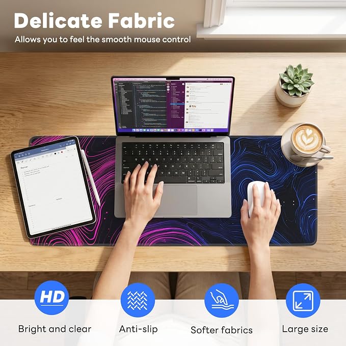 Desk Mat, Big Desk Pad, 31.5x11.8 Inches Extended Big Gaming Mouse Pad - Image 2