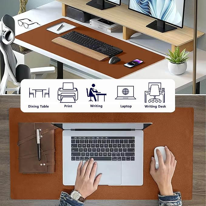 PU Leather Desk Pad Protector Gaming Mouse Pad Non Slip Desk Mat - Image 4