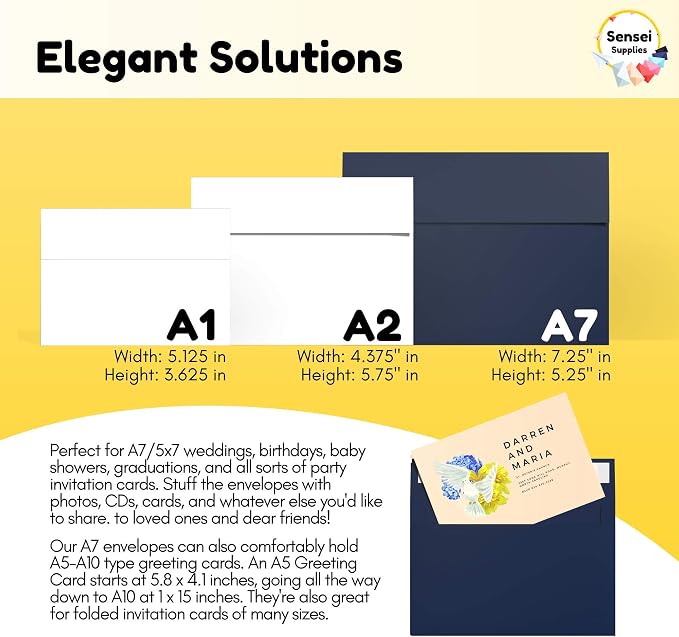 110 5x7 Navy Blue Invitation Envelopes - Image 2