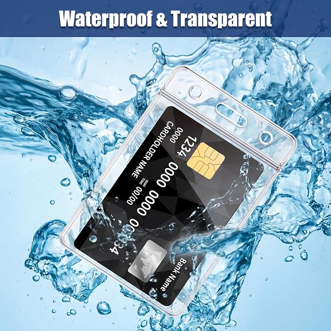 60 Pack Vertical ID Badge Holders Clear Plastic Waterproof Card Holder - Image 5