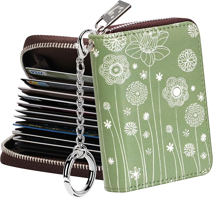 FurArt Zipper Wallet Women, RFID Blocking Credit Card Wallet, Business Card by FurArt