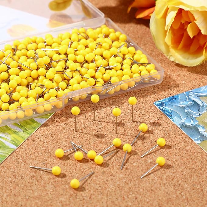 WILLBOND 500 Pack Map Push Pins Map Tacks Small Round Head Push Pins Thumb Tacks - Image 4