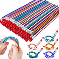 50 Pack Flexible Bendy Pencil, Colorful Stripe Soft Rubber Pencils by OJYUDD