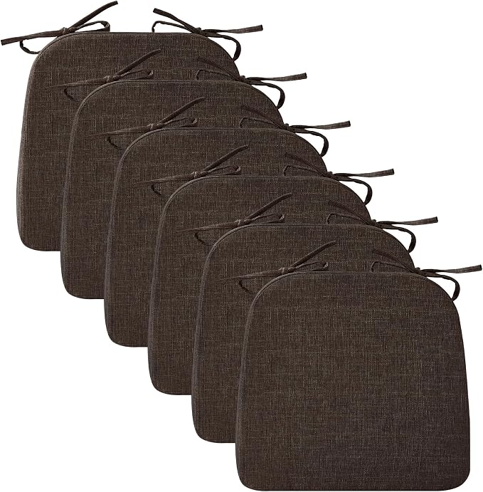 Ruqmuis Chair Cushions for Dining Chairs, D-Shaped Chair Pads by Ruqmuis