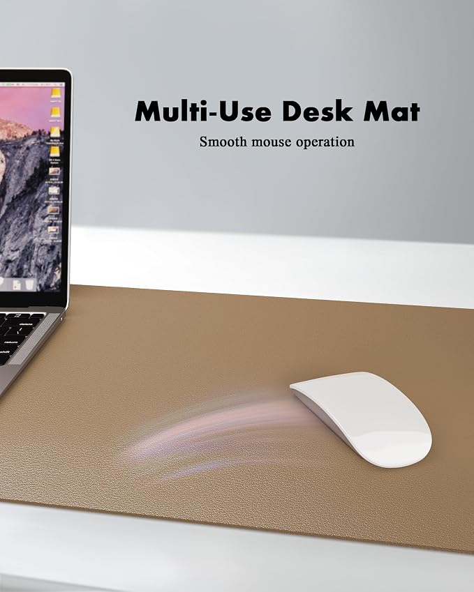 YSAGi Double-Sided Desk Pad, 35.4"x17"Leather Desk Mat, Eco Cork Desk Pad - Image 5