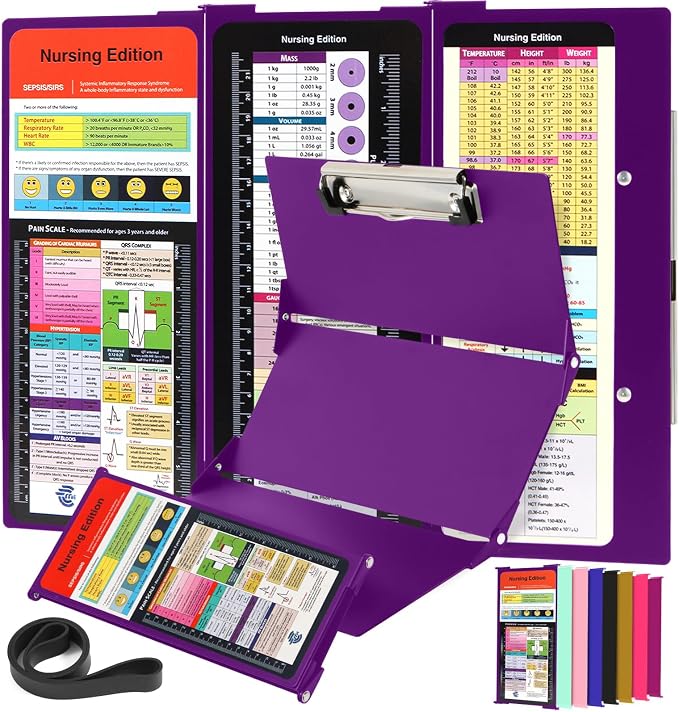Nursing Clipboard with Nursing and Medical Edition Cheat Sheets 3 Layers by SCPrintingWorld
