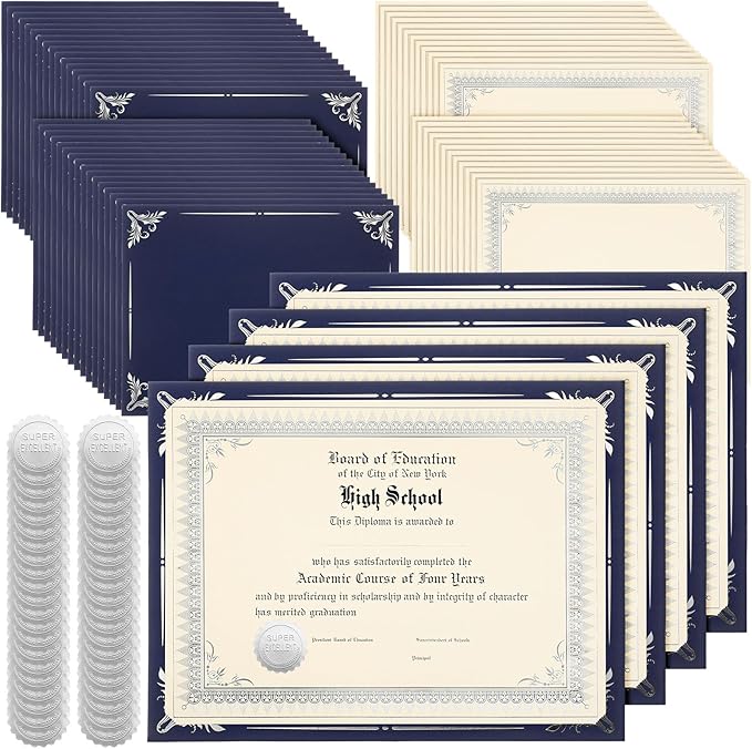 Fainne 100 Sets Certificate Paper Kit Single Sided Awards Holder by Fainne