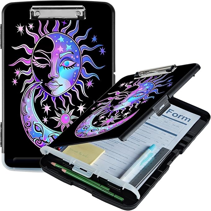 Purple Moon Sun A4 Clipboard by Unknown
