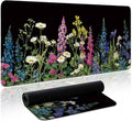 Aesthetic Desk Mat, Cute Starlit Floral Desk Pad Protector by Zotia