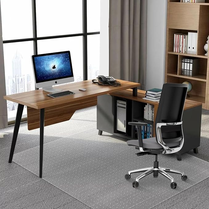 Office Chair Mat for Carpet Floors, Sturdy PVC Computer Chair Mats Anti-Slip - Image 8