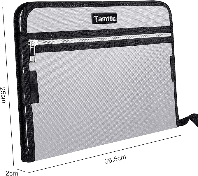 Fireproof Safe Waterproof Accordion File Bag Folder Expanding Filing Folder - Image 6