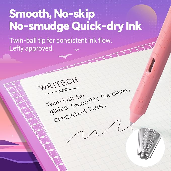 WRITECH Black Ink Gel Pens: 8-Pack Retrowave 0.5mm Fine Point Pens - Image 4