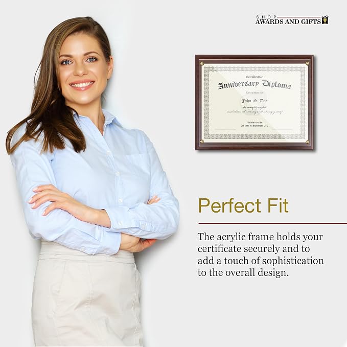 SHOP AWARDS AND GIFTS 8.5 x 11 Certificate Frame Holder, Slide in Wall Plaque - Image 6