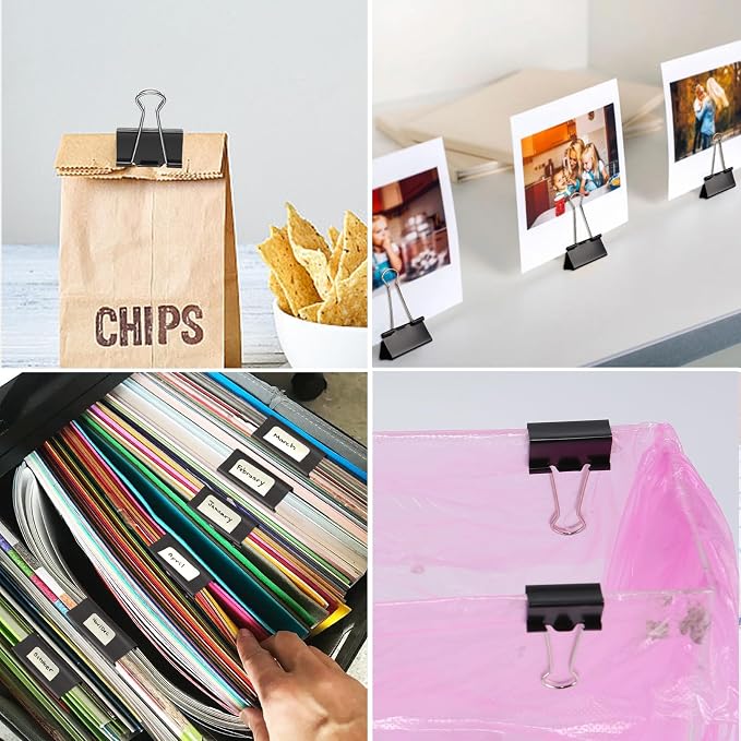 48 Pcs Large and Extra Large Binder Clips, 2 Inch Length and 1.6 Inch Length - Image 5