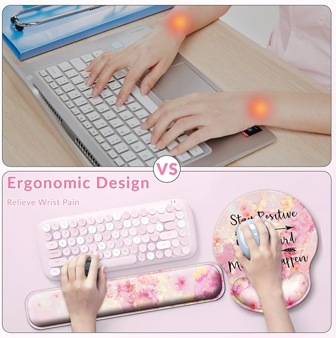 Large Mouse Pad and Keyboard Wrist Rest + Desk Mat Set, Full Long Mouse Pads - Image 6
