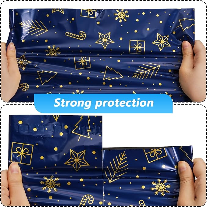 Christmas Poly Mailer 12x15.5 Inch 50 Pcs, Waterproof and Tear-Resistant - Image 4