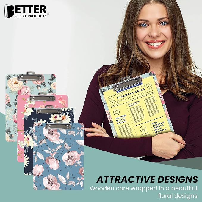 Better Office Products Fashion Clipboard, Standard A4 Letter Size, 12.5" x 9" - Image 3