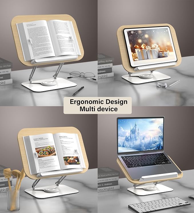 Adjustable Book Stand for Reading – Durable Build Quality, 360° Rotating Base - Image 6