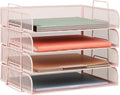 Mind Reader Stackable Paper Tray, Desktop Organizer, File Storage, Metal Mesh by MindReader