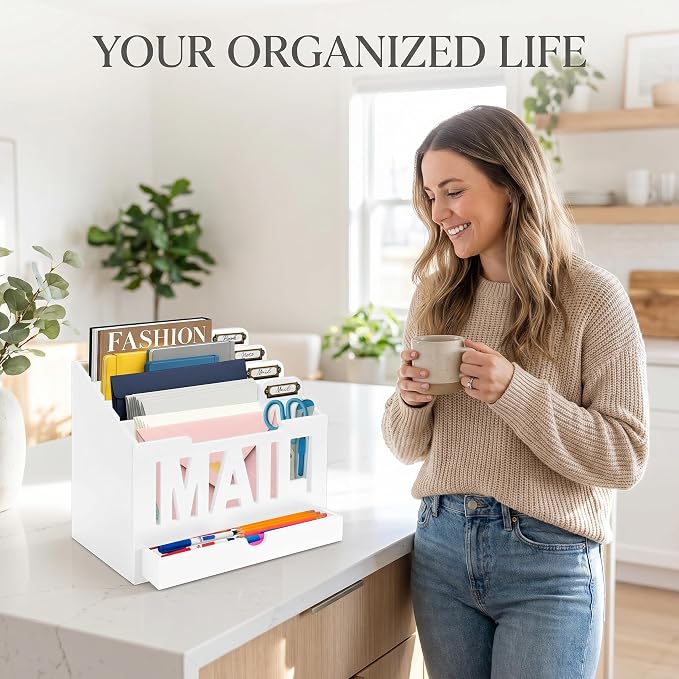 Mail Organizer Countertop, Desktop Mail Sorter - Image 4