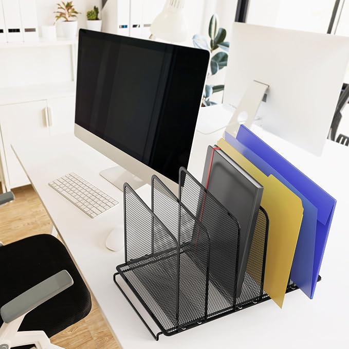 Simple Houseware Expandable 5 Section Upright File Sorter Organizer - Image 2