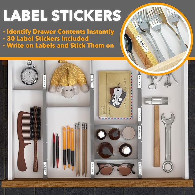 SpaceAid Bamboo Drawer Dividers - Image 3