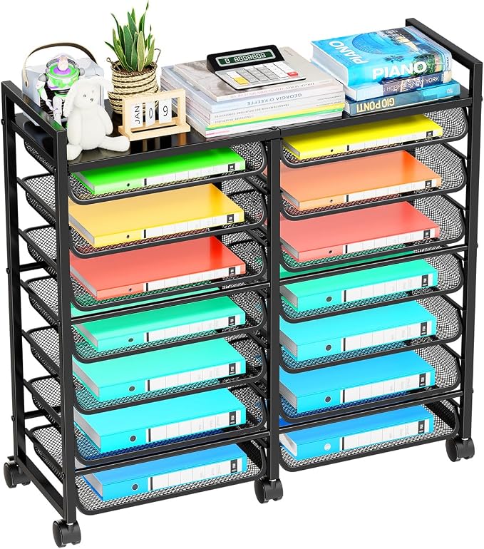 Simple Trending 15-Tier Rolling File Cart, Desk File Organizer by SimpleTrending