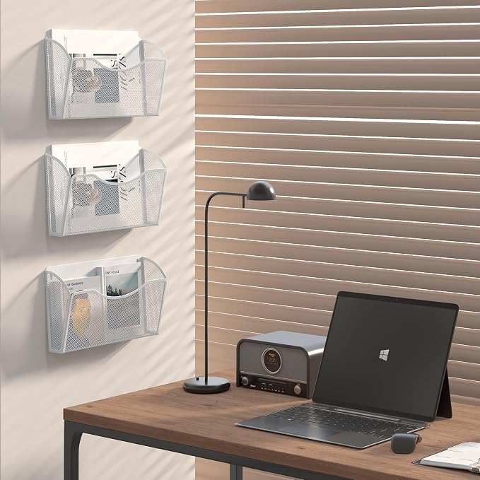 EasyPAG Wall File Organizer 3 Pack, Hanging File Organizer Wall Mount, Metal - Image 6