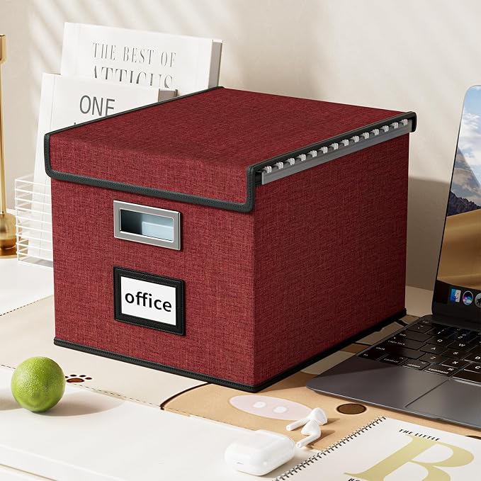 File Organizer Box with Lid, Collapsible File Folder Organizer - Image 6