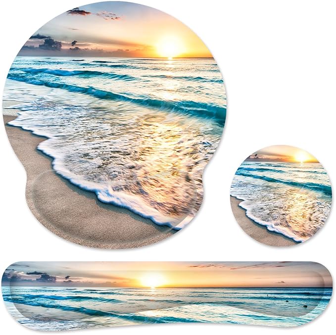 Ergonomic Mouse Pad with Wrist Rest and Keyboard Wrist Rest, Mousepad and Wrist by GJGOO