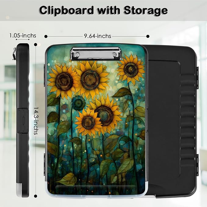 Clipboard with Storage, Office Supplies Nursing Clipboards Folder with Pen - Image 2