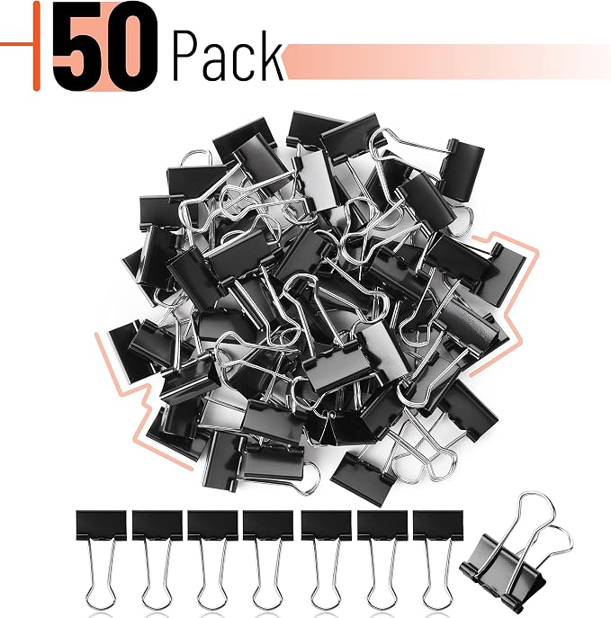 Mr. Pen- Small Binder Clips, Small Size | Black Metal Binder Paper Clips - Image 2