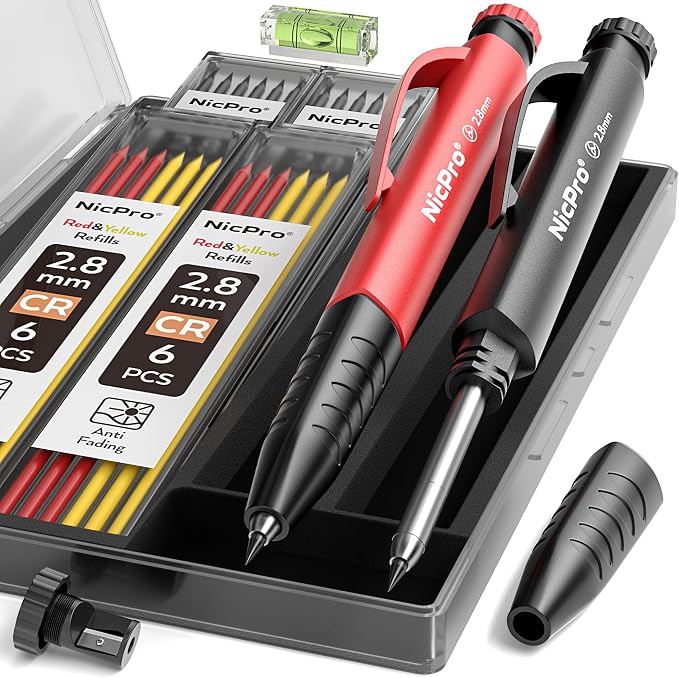 Nicpro 2 Pack Carpenter Pencil Set by Nicpro