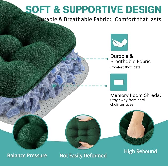 BETU Chair Cushions for Dining Chairs Set of 4, 3.5" Thick Kitchen Table Chair - Image 8