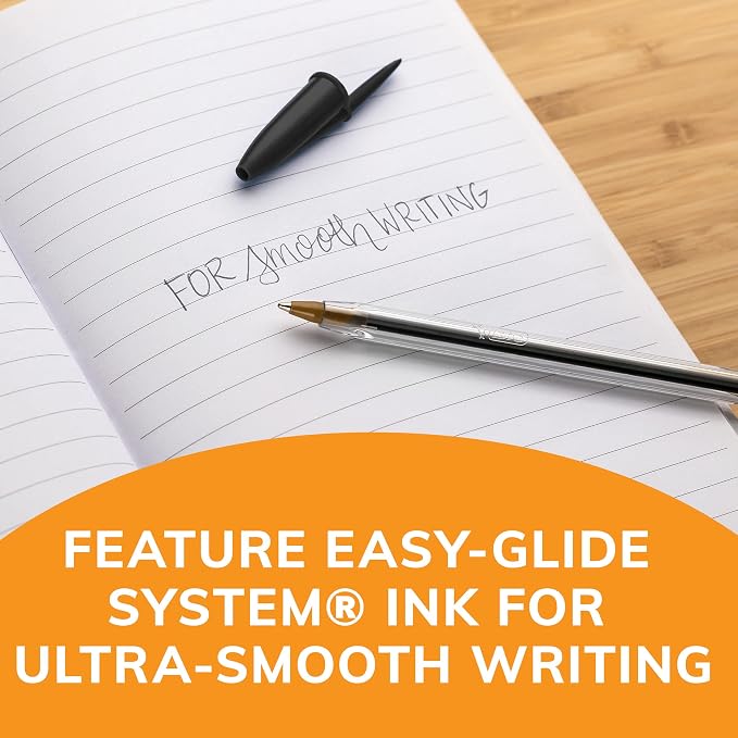 BIC Cristal Xtra Smooth Black Ballpoint Pens, Medium Point, Extra Smooth and - Image 3