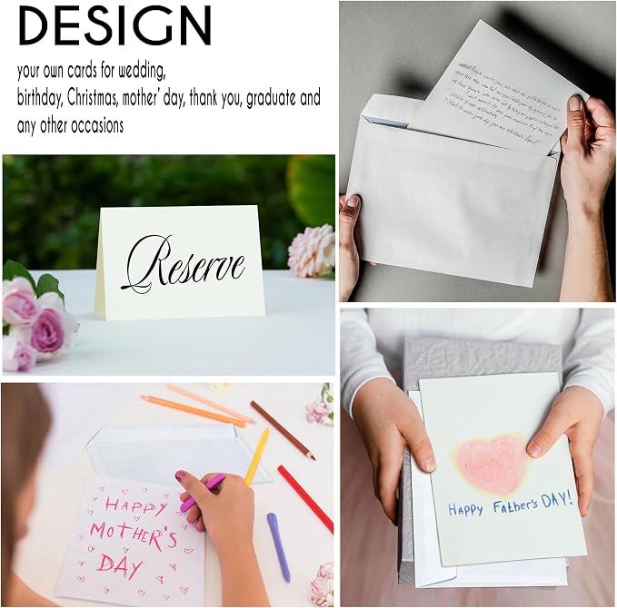 Blank Cards and Envelopes 4x6, 30 Pack White Invitation Card Stock - Image 5