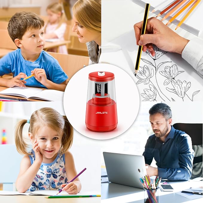 JARLINK Electric Pencil Sharpener, Heavy-Duty Helical Blade to Fast Sharpen - Image 7