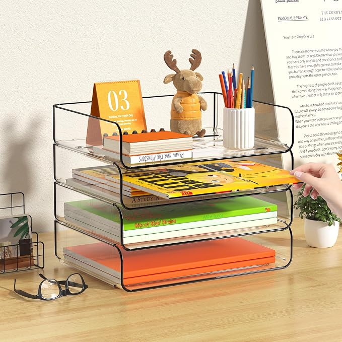 FANXIYQ 4-Tier Acrylic Paper Tray Organizer - Image 7